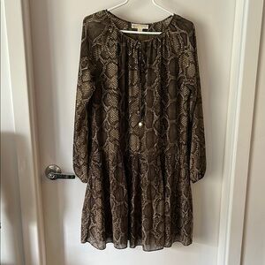NWOT Michael Kors snakeskin chiffon Dress
